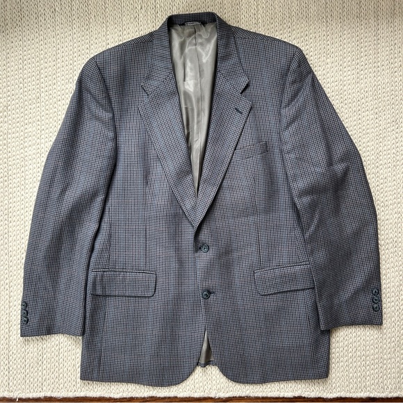 Vintage Burberrys Sport Coat Mens Blazer Jacket Blue Plaid - Picture 3 of 16
